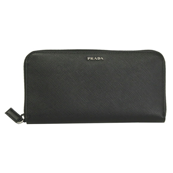 Prada BICOLO Long Black Red Zip Wallet NERO SAFFIANO Leather - Picture 1 of 4